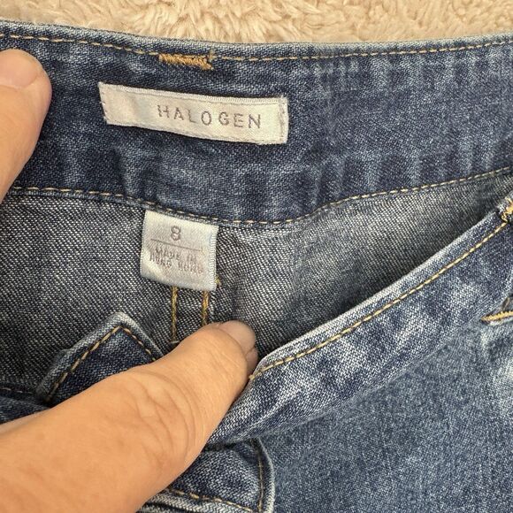 Halogen Womens Denim Jean Skirt Sz 8 Modest MIDI Below Knee Blue - Picture 4 of 5